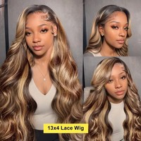 Rambut Asli Vietnam Mentah Tanpa Proses Kimia dengan Kutikula Tertata Rapi, Wig Swiss Lace Transparan, Wig Rambut Manusia HD Lace Front untuk Wanita Kulit Hitam