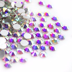 Diamantes de imitación redondos de alta calidad, grado <span class=keywords><strong>a</strong></span> 1,3-8mm, redondos, sin fijación en caliente, <span class=keywords><strong>AB</strong></span>, adhesivos para prendas de vestir, diamantes de imitación brillantes - Product Image 3