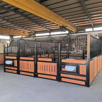 Porte d'entrée battante avec grille 3,6 x 2,2 m, cadre en acier, galvanisation à chaud, revêtement en poudre, pour écurie de chevaux portable