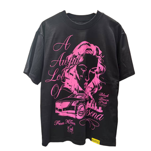 เสื้อยืดพิมพ์ลาย 3 มิติ แขนสั้น ทรงโอเวอร์ไซส์ ยูนิเซ็กส์ สตรีทแวร์ แฟชั่น  แบบเปล่า สำหรับสกรีนโลโก้ สไตล์วินเทจอเมริกัน - Product Image 1