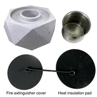 Cheminée de table en ciment à combustion propre, à flamme réelle, au bioéthanol, écologique, pour patio et jardin