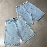 Shorts en jean vintage personnalisés pour hommes, streetwear, denim délavé, shorts en jean pour hommes, design imprimé sur toute la surface