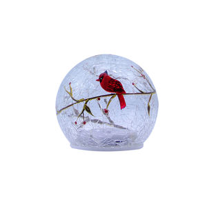 Boule de boule de Noël en verre craquelé en gros illuminé ornements boule de verre à piles - Product Image 5