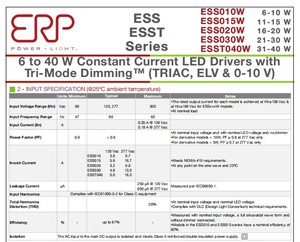 Driver LED à courant constant ERP Ess010W-0250-42 10W 250mA, alimentation LED 42V max pour éclairage intérieur - Product Image 5