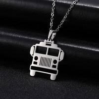 Collier pendentif en acier inoxydable Myshape Bus Camion Mine Hydrant de Pompier, Chaîne de collier pour femmes et hommes, Cadeau, Mode, Vente en gros