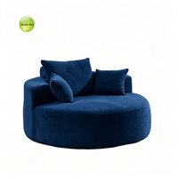 Canapé moderne rond en tissu à une place, fauteuil d'appoint incurvé confortable, canapé paresseux en tissu pour salon et chambre à coucher