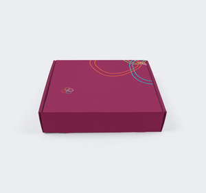 Boîte d'emballage en papier kraft pliable ondulé de luxe rose imprimé de logo recyclé cuboïde personnalisé - Product Image 1