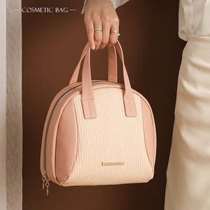 New Design Portable <b>Toiletry</b> Handbag Waterproof <b>Travel</b> Cosmetics Pouch Zipper PU Lipsticks Makeup Organizer <b>Bag</b> - Product Image 4