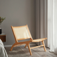 Chaise de loisirs en rotin au design moderne Chaise de loisirs en rotin simple en bois de chêne pour le salon et la chambre à coucher