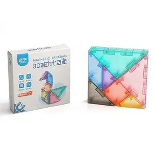 Qiyi красочные 3d Магнитные головоломки Tangram, игрушки, обучение логическому мышлению, доска для рисования, игры для детей