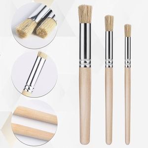 Pincel de Madera con Cerdas Naturales para Plantillas, Pinceles de Arte para Pintura Acrílica, Óleo y Acuarela - Product Image 3