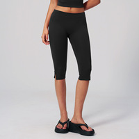 Legging Yoga Best Seller Bahan Brushed, Celana Olahraga Low Rise Split Hem untuk Lari, Gym Sehari-hari & Kebugaran Musim Panas