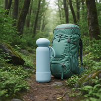Bouteille d'eau en acier inoxydable YEWAY avec poignée, bouchon champignon à large ouverture, isolation sous vide, logo personnalisé, vente en gros pour le sport