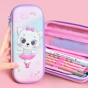 Yahou Großhandel individualisierbare EVA große Kapazität rosa kawaii Anime Studenten-Bruftschmuck wasserdichte Bleistifttasche für Mädchen