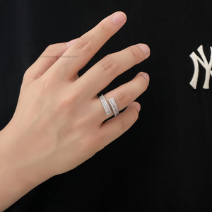 Hip Hop Open <b>Ring</b> Geometric Ladder Zircon <b>Ring</b> Trendy Men Hip Hop - Product Image 2