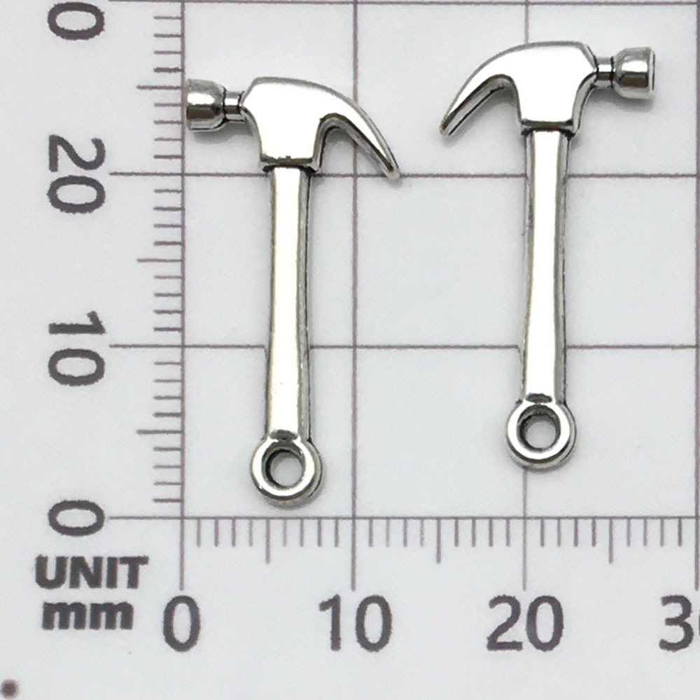 1 marteau à outils en argent antique - 1,2g - 13*25mm - 8521