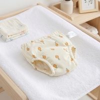 Celana Latih Bayi Unisex Berbahan Katun dengan Cetakan Kartun, Pinggang Elastis, dan Lapisan Katun, Popok Celana Dapat Digunakan Kembali untuk Balita