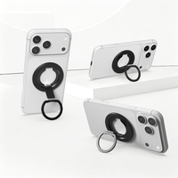 Support de téléphone portable magnétique universel pliable double face en alliage d'aluminium flexible pour voiture, avec anneau de maintien, portable, logo personnalisé pour bureau
