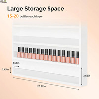 Precio de Fábrica, Organizador de Esmalte de Uñas Profesional de Madera Pulida de 6 Niveles para Montar en la Pared con Separador Acrílico, Superventas
