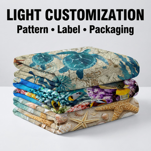 Telo <span class=keywords><strong>Mare</strong></span> Lusso Personalizzabile con Logo, in Poliestere Microfibra, Asciugatura Rapida, Anti-Sabbia, Grande, Stampa Tartaruga Marina, 250gsm, per Bambini - Product Image 4