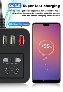 Onduleur de voiture super <span class=keywords><strong>rapide</strong></span> QC3.0 150W avec USB-C PD <span class=keywords><strong>et</strong></span> prise cc, <span class=keywords><strong>convertisseur</strong></span> 12/24V à 110-220V - Product Image 6
