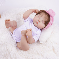 Poupée Reborn endormie aux yeux fermés, 50 cm, 20 pouces, poupée bébé réaliste, cheveux blonds, yeux bleus, peau 3D, jouet nouveau-né réaliste