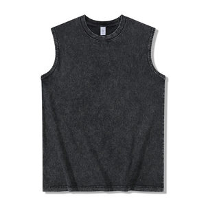 Canotta da Uomo 230GSM in Cotone Pesante 100% Lavato, Senza Maniche, Estiva, Casual, per Allenamento e Streetwear, Disponibile negli USA, Nero Grigio - Product Image 5