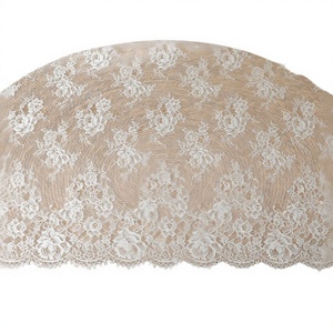 Tela de Encaje Chantilly Francés Erkoumi de 59 Pulgadas, Ecológica, Transpirable, con Patrón Floral y Borde de Pestañas Bordadas, para Decoración del Hogar - Product Image 2