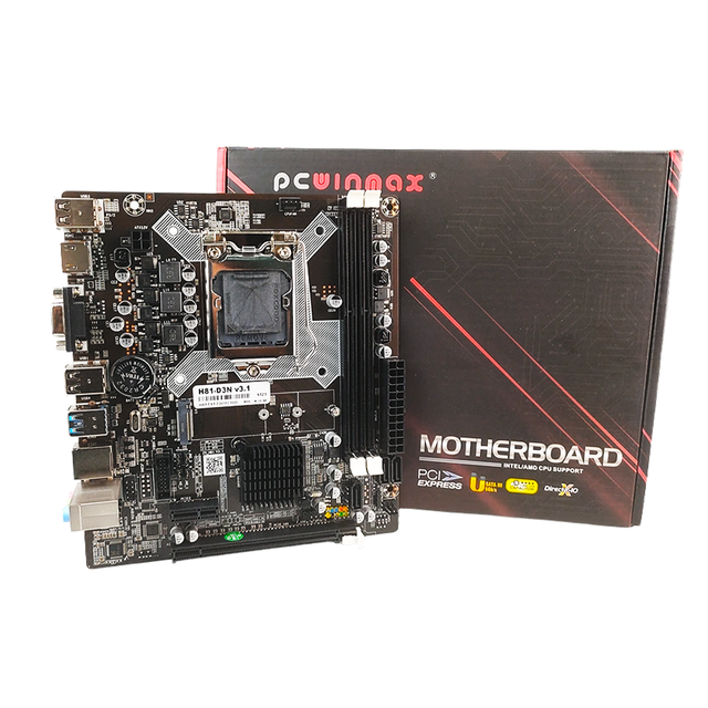 PCWINMAX H81 LGA1150 DDR3 16GB Mainboard Desktop Motherboard H81 Chipset Support 4th Gen I3 I5 I7 Processors