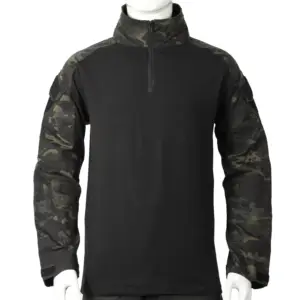Camisa tática de combate tática, unisex, camuflada da noite escura, de alta qualidade