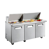 Réfrigérateur Commercial pour Bar à Salades en Acier Inoxydable ETL, Réfrigérateur de Préparation de Salades pour Pizzeria, Restaurant, Buffet - Vente Chaude