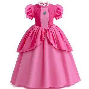 Fantasia de Halloween em camadas com babados de cristal, novo produto, vestido elegante de princesa infantil para casamento, novidade para o baile de formatura