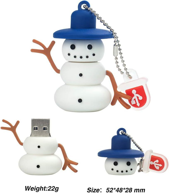 Custom 3D Christmas PVC USB Stick, Santa Snowman Tree Soft Rubber USB Flash Drive for Holiday Gift