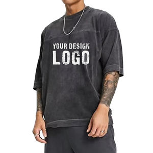 Camisetas de Hombre Extra Grandes de Algodón 100% Lavado Estilo Vintage, Camisetas con Estampado Personalizado, Hombros Caídos, Tallas Grandes - Product Image 1