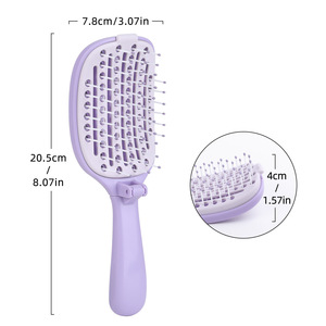 Peigne démêlant pliable avec coussin auto-nettoyant, éliminateur de cheveux pour un <span class=keywords><strong>rangement</strong></span> facile et portable, dents larges / cheveux secs - Product Image 2