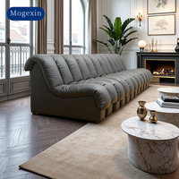 Italienisches Minimalistisches PU-Leder Sofa-Set mit Liegefunktion für Wohnzimmer, Apartment, Einkaufszentrum, Hotel und Villa