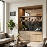 Armoire de chambre modulaire en chêne clair à structure ouverte, avec tiroir individuel et rangement pour livres et ornements