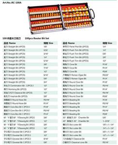 HUHAO 100pcs 1/2 1/4 1/8 <strong>Router</strong> <strong>Bits</strong> Set Tungsten Carbide Woodworking <strong>CNC</strong> Solid Carving <strong>Bits</strong> Carbide <strong>Router</strong> <strong>Bit</strong> Set - Product Image 3