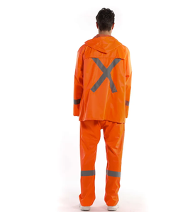 Traje Impermeable Azul Marino Oscuro Personalizado HPR0130 con Capucha Reflectante, Bandas Elásticas y Pantalones, Poncho Impermeable para Caza - Product Image 6