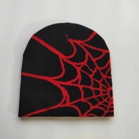 Bonnet Y2K en maille motif toile d'araignée, tendance et coupe-vent, idéal pour les fêtes urbaines et les voyages, chaud pour le ski et le froid, unisexe, 100% acrylique pour adulte