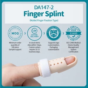 Orthèse en plastique personnalisable pour la protection des doigts en cas de fracture, avec fermeture auto-agrippante réglable, pour l'exercice physique - Product Image 2