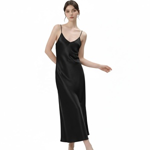 Robe de nuit en <span class=keywords><strong>soie</strong></span> de mûrier 100% 22 mm pour femmes, col en V, nouvelle mode 2026, chemise de nuit en <span class=keywords><strong>soie</strong></span> de luxe, robe de nuit pour femmes - Product Image 3