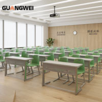 Ensemble de mobilier scolaire au design moderne table et chaise d'étudiant double pour une utilisation en classe à l'université et à l'école