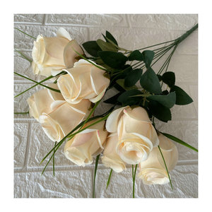 Bouquet de roses artificielles Suzume Ii à 9 têtes, 45 cm, bleu et crème, pour la décoration de la maison, mariage - Product Image 5