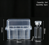 En stock, vente en gros, boîte de rangement rectangulaire transparente épaisse en plastique PP de 3 ml, logo personnalisé, flacons de poudre lyophilisée, peptides