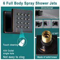 Ensemble de robinetterie de douche LED en laiton bronze huilé pour salle de bain, design moderne, montage mural, idéal pour hôtels et villas