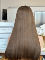 Perruque Casher SHY, couleur brun foncé, cheveux humains naturels, dessus en dentelle, couleur personnalisée, fournisseur d'usine