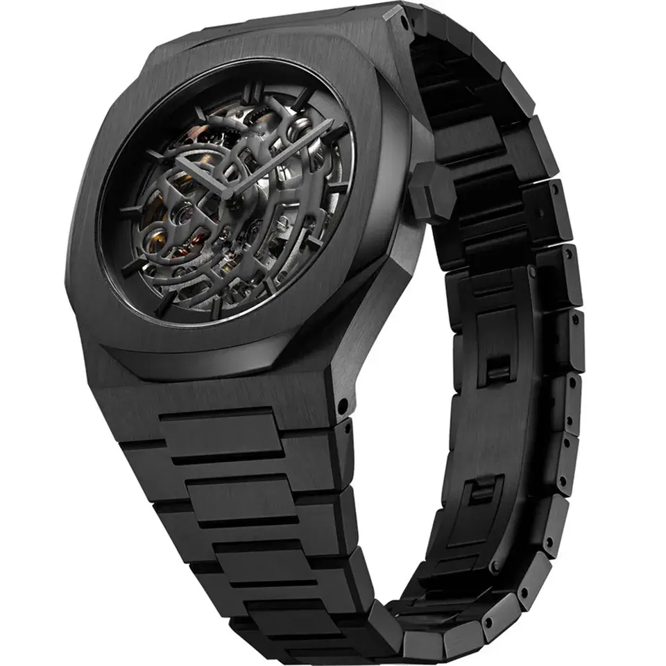 Hoge Kwaliteit Lage Moq Custom Merk Door Skelet Automatische Pols Mechanische Heren Horloge