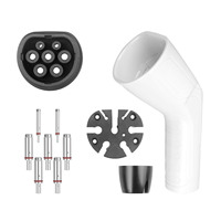 Connecteur femelle de type 2 32A avec logo personnalisé, 7 kW monophasé, protection IP65, pour chargeur de véhicule électrique ignifuge 94 V-0, CE/TUV/UKCA