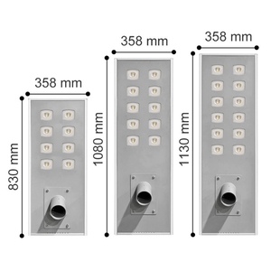 Yüksek lümen sıcak satış 80 Watt 150 Watt 3 in 1 açık su geçirmez enerji tasarrufu yol hepsi bir Led güneş enerjili sokak ışığı - Product Image 6
